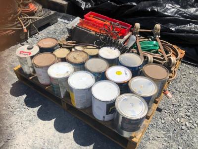 Qty asstd Solvents, Thinner, Paint etc