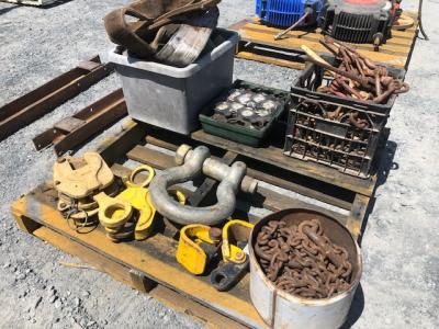 Qty Lifting Slings, Plate Grabs, Shackles etc